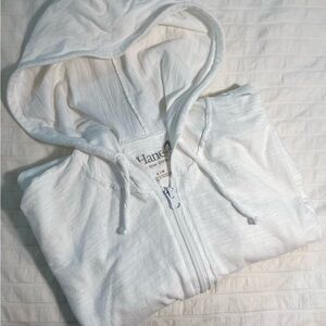 Hanes Women’s White Zip-Up Hoodie (Large)